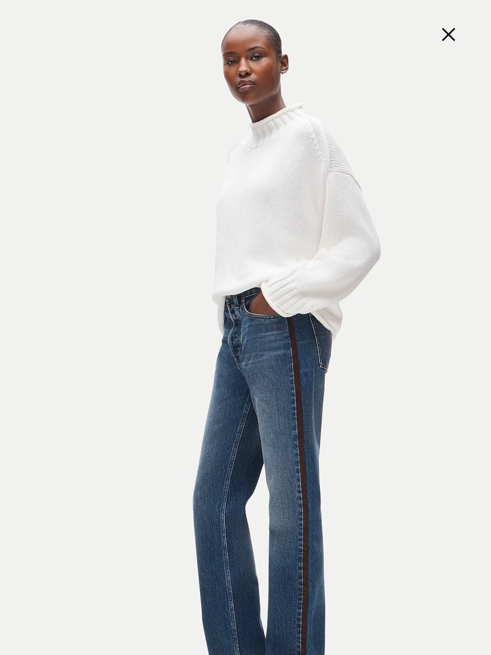 J. Crew Jesse relaxed-straight jean with suede stripe NWT